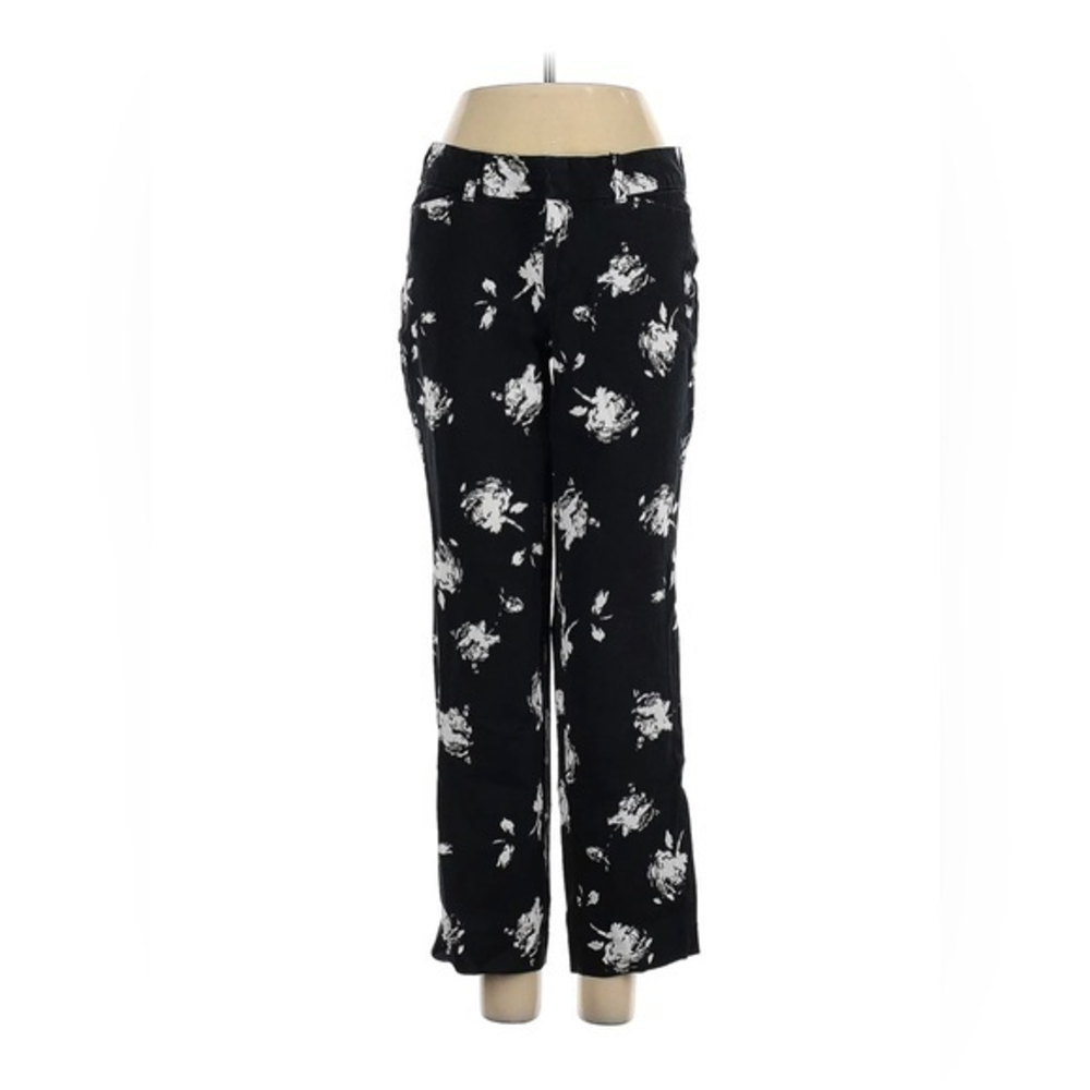 Faded Glory Women Black Casual Pants‎ Size 14 Floral